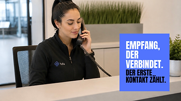 YuTu Empfangskraft am Empfang eines Bürogebäudes in Wien