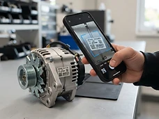 Scanning OEM label on alternator