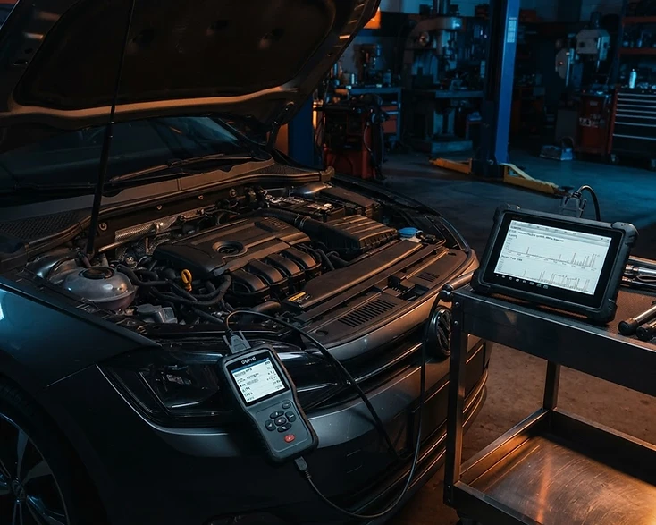 Detaljeret billede fra autoværkstedet