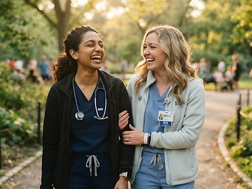 Healthcare professionals connecting