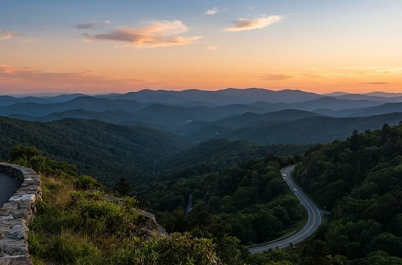 Blue Ridge Mountains at sunset supporting insurance decisions in North Carolina