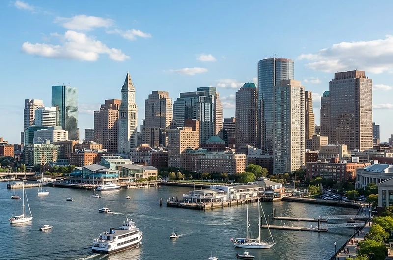 Boston Harbor and the downtown Boston skyline reflecting coverage options in Massachusetts