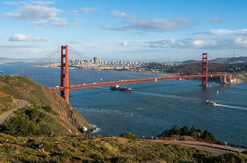 Golden Gate Bridge and San Francisco Bay supporting insurance decisions in California