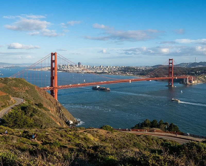 Golden Gate Bridge landmark for insurance guidance