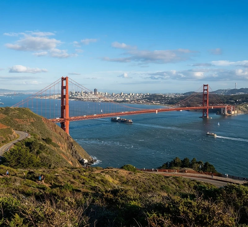 Golden Gate Bridge landmark for insurance guidance