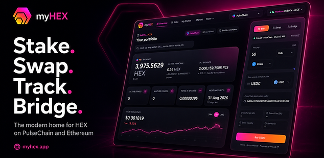 myHEX — Stake, Swap, Track, Bridge on PulseChain