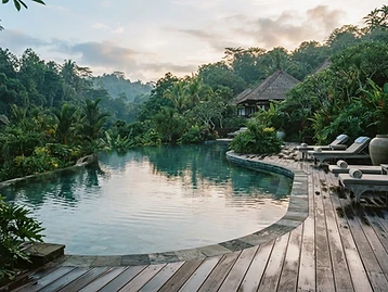 Pool surrounded by greenery