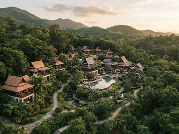 Resort landscape among hills