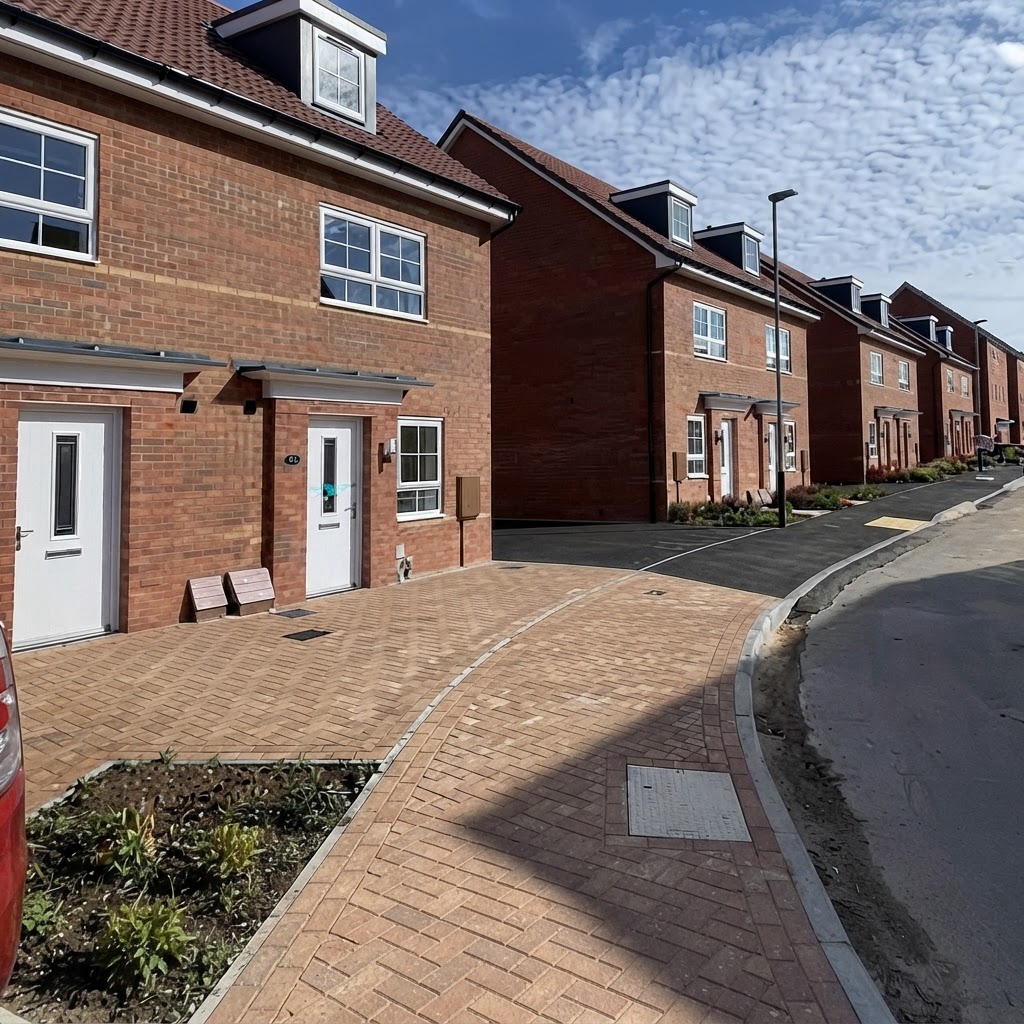 New-build brick housing development