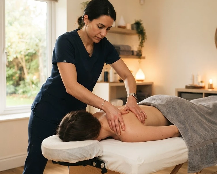 Een masseuse aan het werk