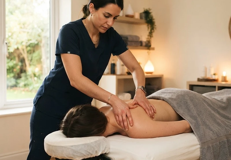 Een masseuse aan het werk