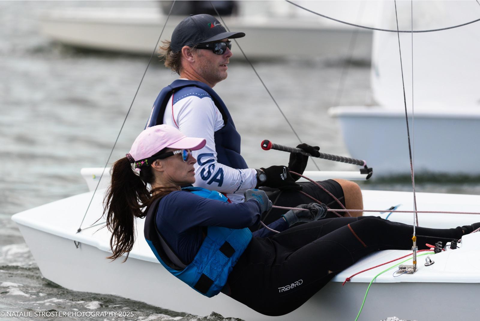 Laura Varela sailing in action