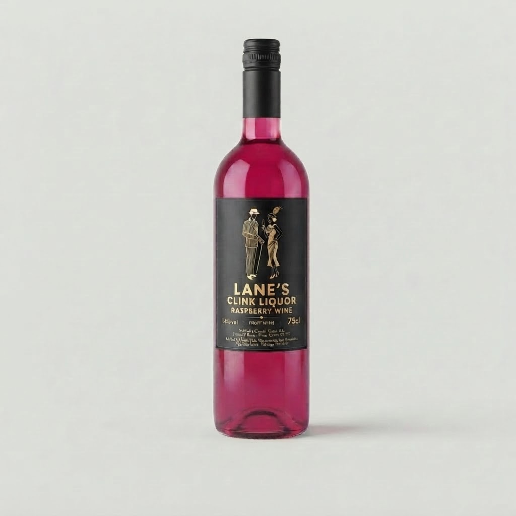 Raspberry bottle — fruit wine by Lane's Clink Liquor