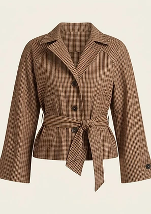 Women's Plaid Autumn Jacket — Plaid Camel