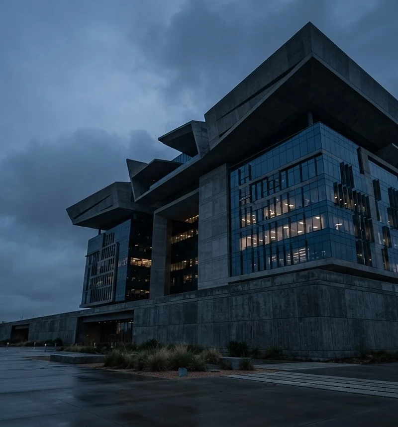Monumental San Antonio commercial architecture at blue hour