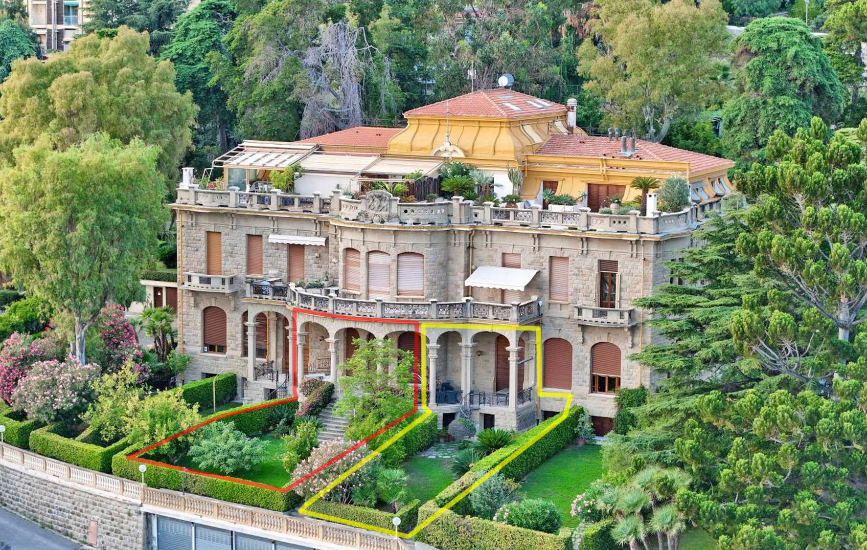 Aerial view of Villa Devachan apartments