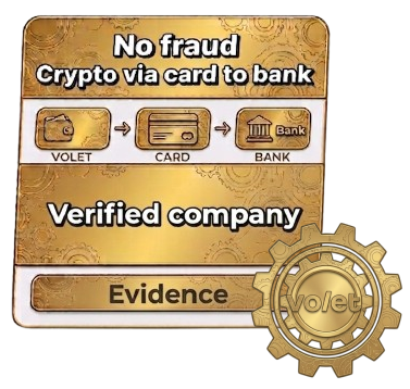 Volet — Crypto via card to bank