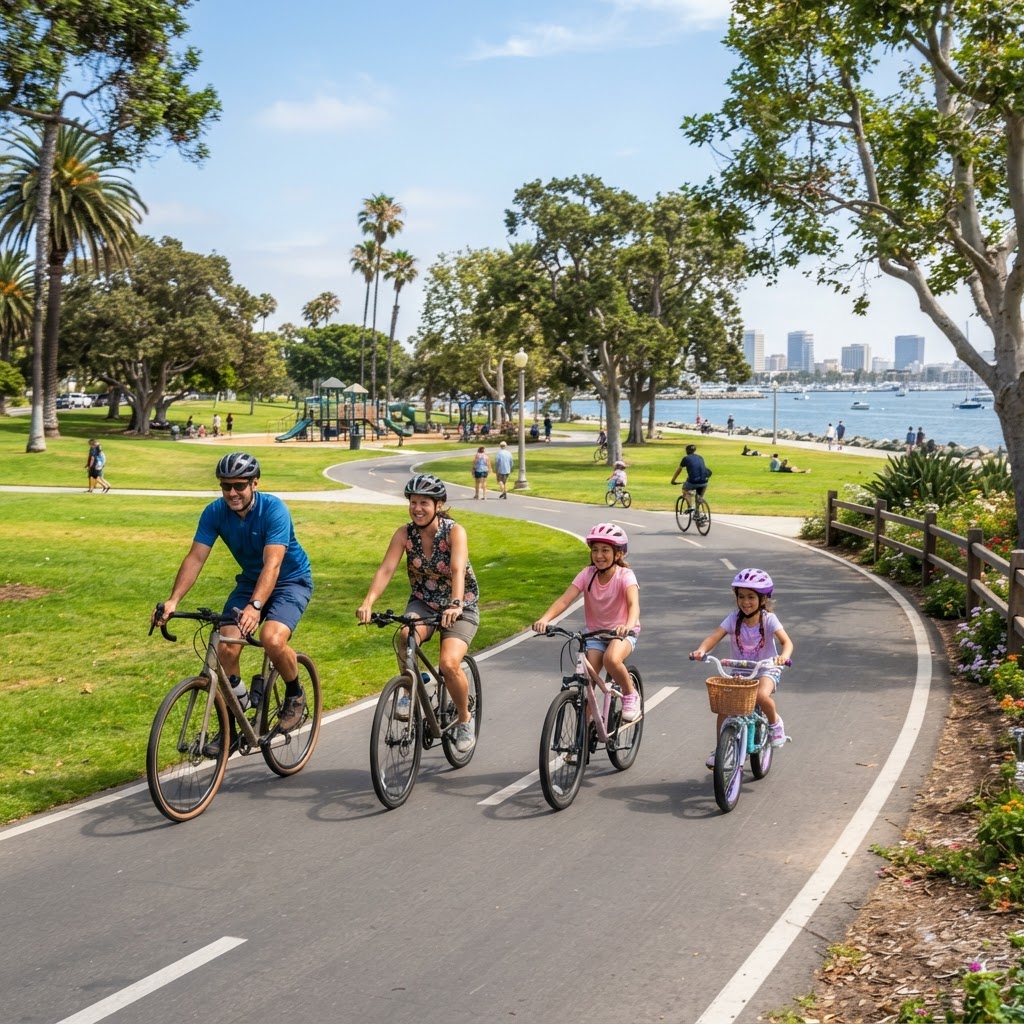 Long Beach Family Cycling