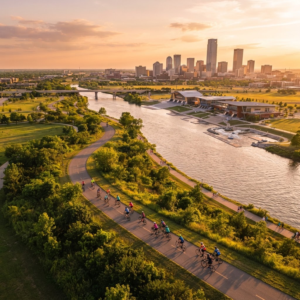 Oklahoma City cycling along the Oklahoma River