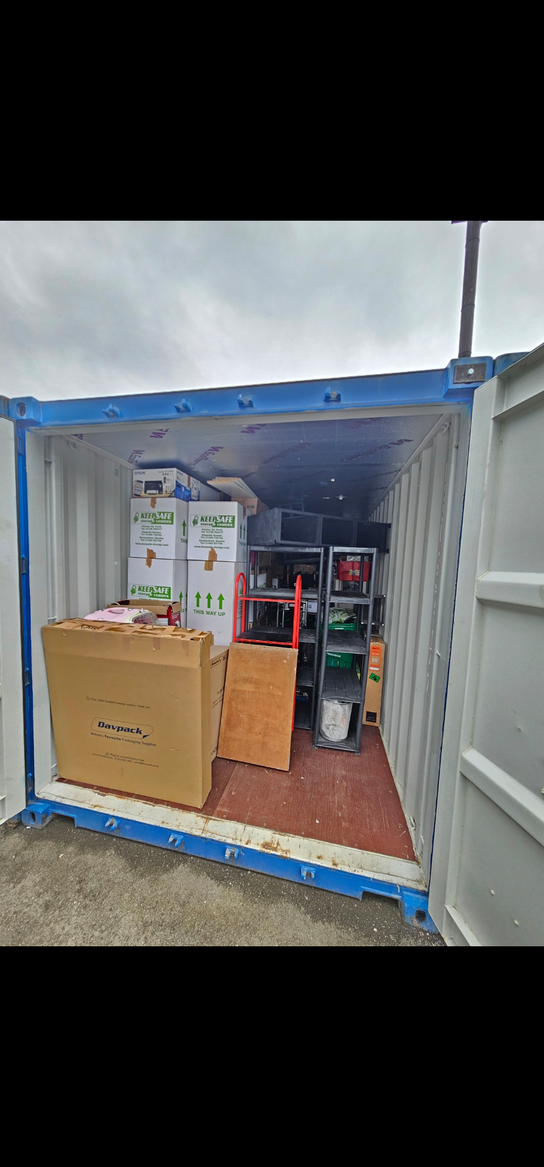 Secure storage interior with protected items ready for redelivery