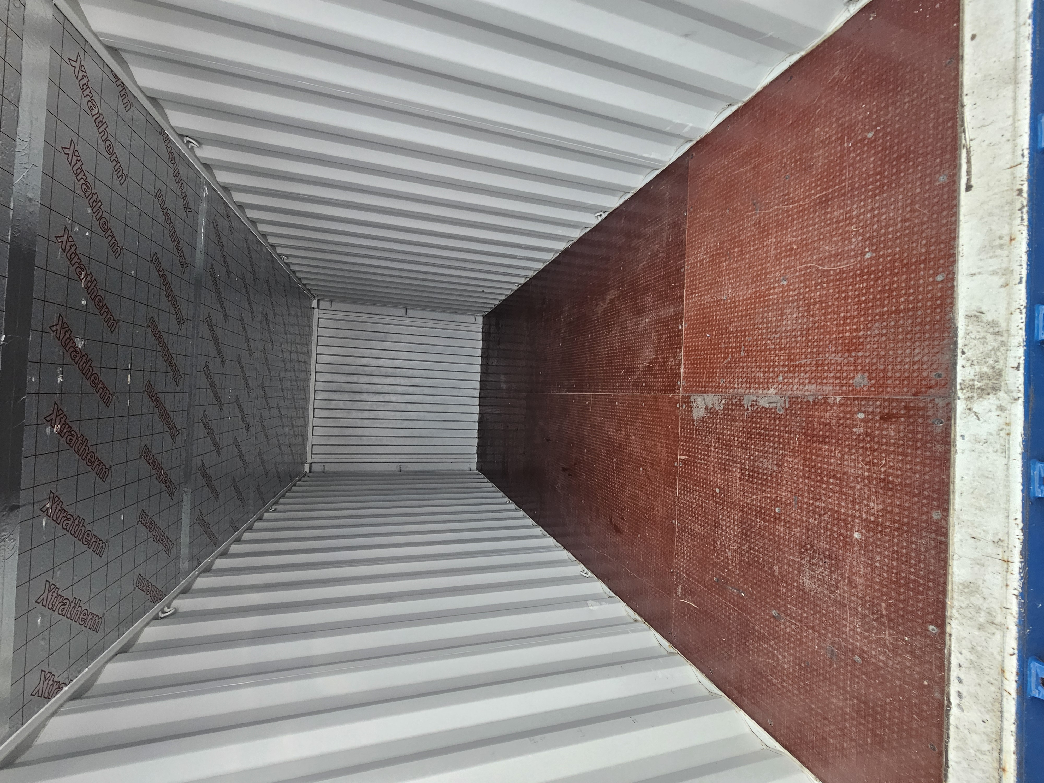 Empty insulated storage container interior