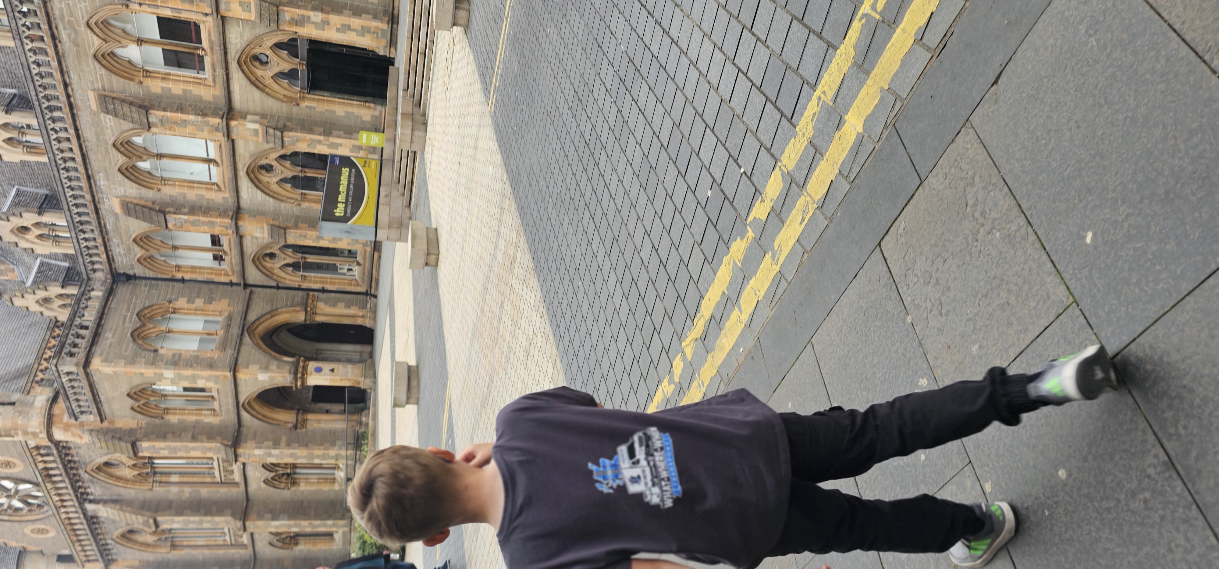 What-Where-When Transport branded t-shirt at Dundee McManus gallery