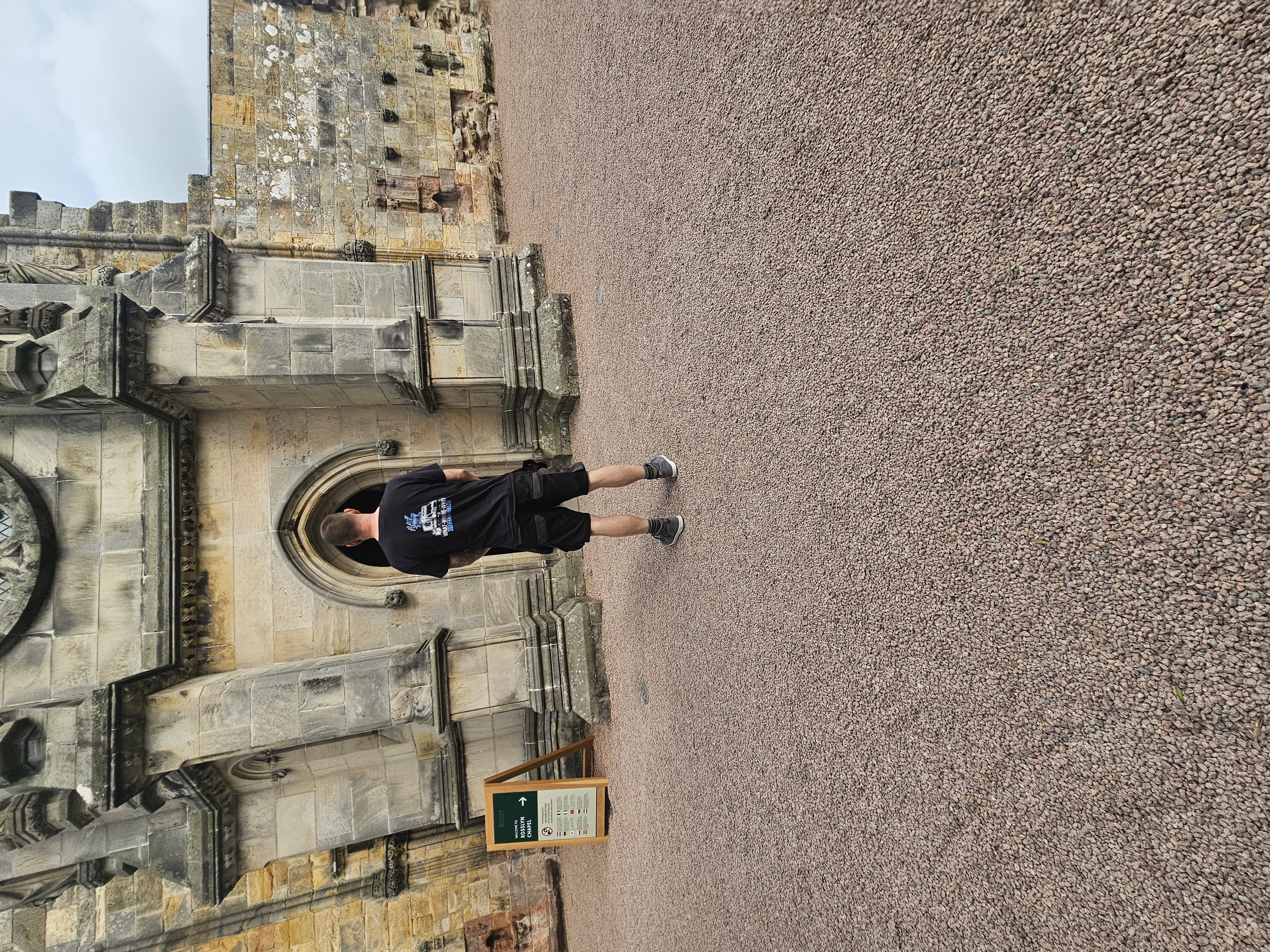 What-Where-When Transport team member at Rosslyn Chapel