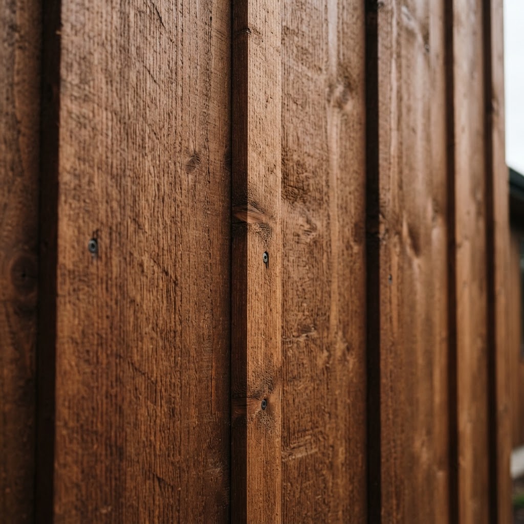 Natural cedar wood siding detail showing rich wood grain texture