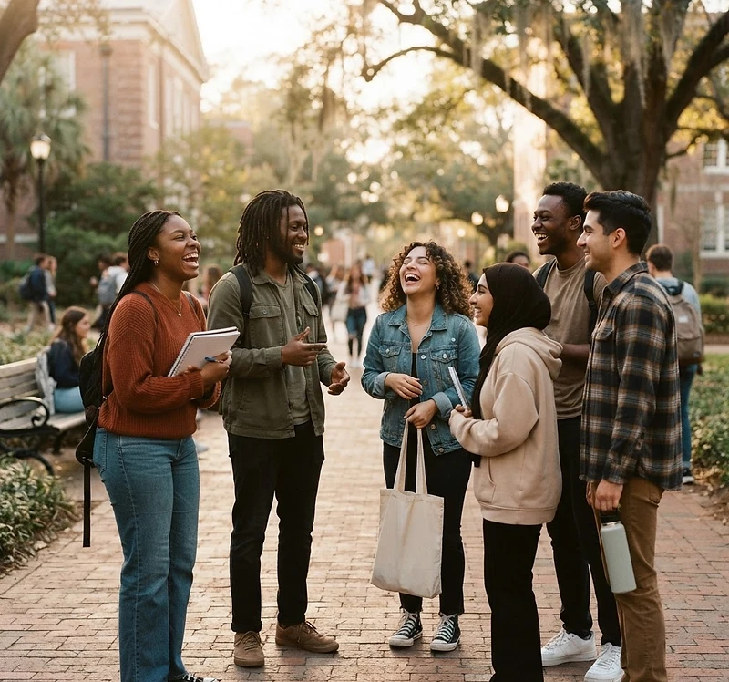 XChange students gathered together on campus