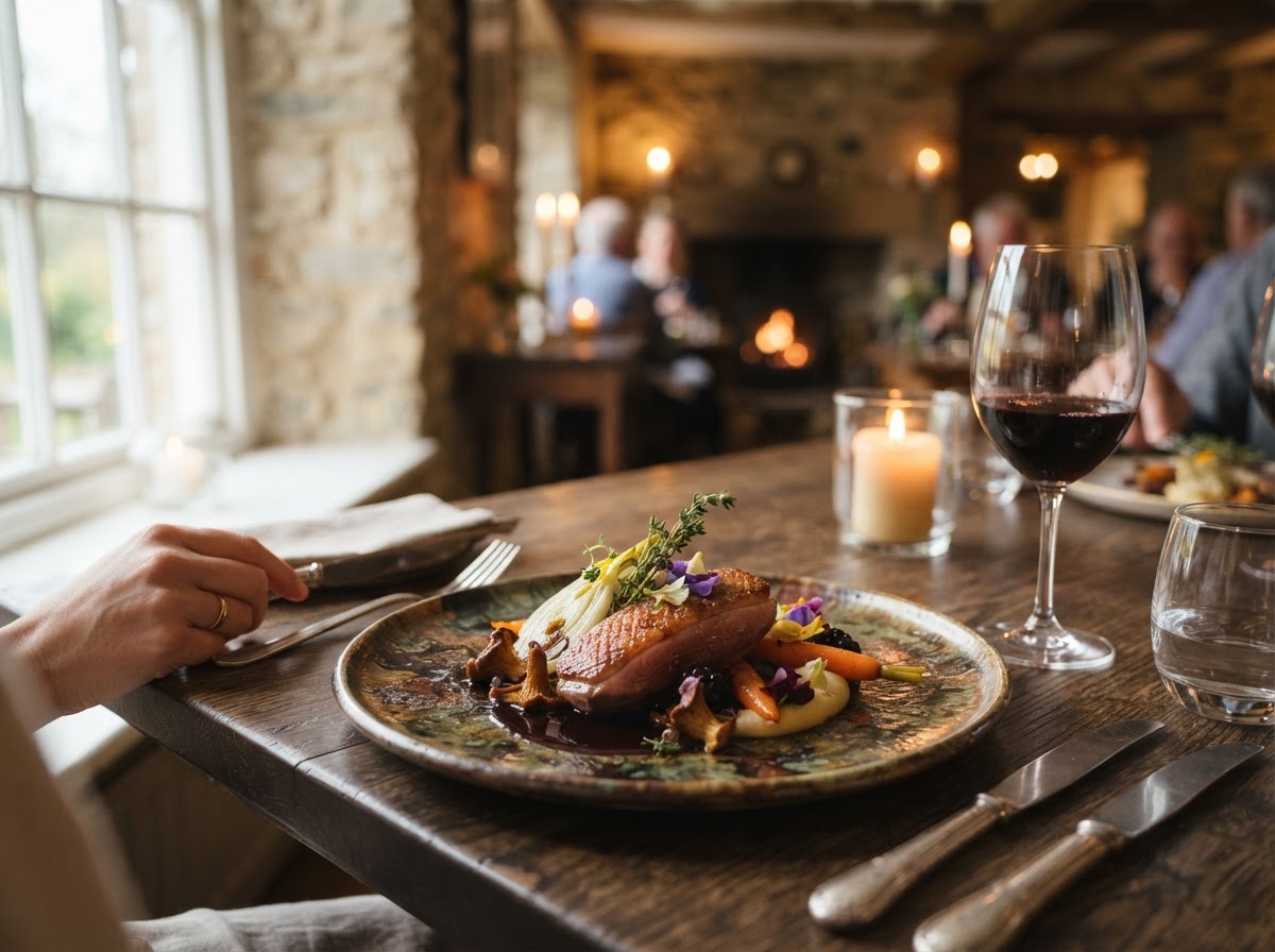 Seasonal dish at Dovecliff Hall, Staffordshire