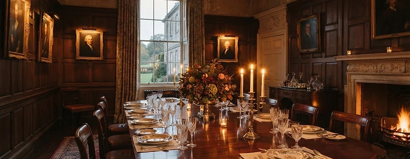 Meeting room set up at Dovecliff Hall, Staffordshire