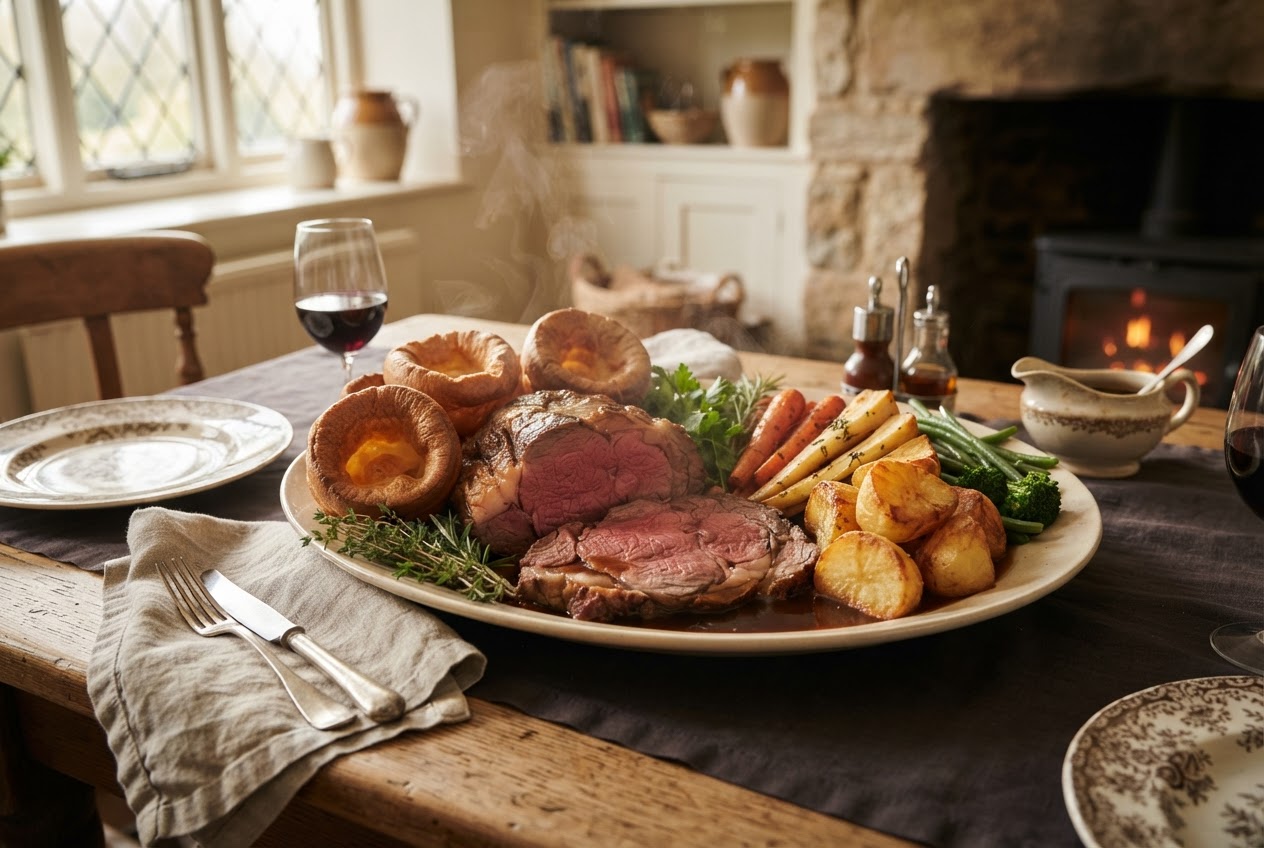 Sunday roast at Dovecliff Hall, Staffordshire