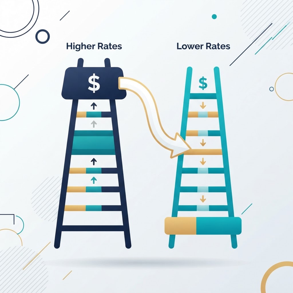 Illustration of tax bracket management in retirement