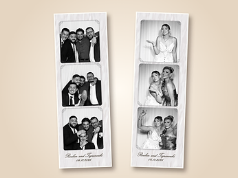 Custom 2×6 print strip designs from a GlamBooth wedding