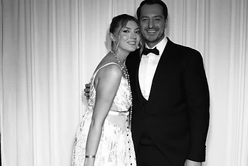 Couple posing together at a GlamBooth wedding