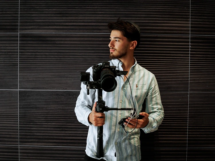 An event photographer in his studio