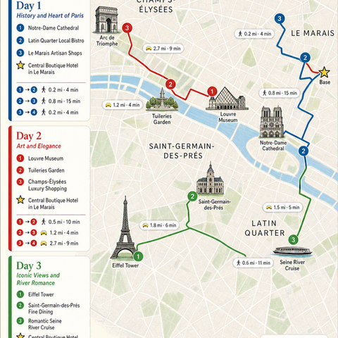 Illustrated itinerary map