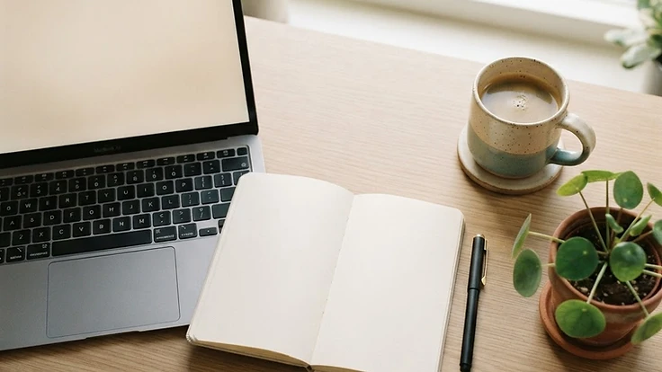 A calm, warm workspace