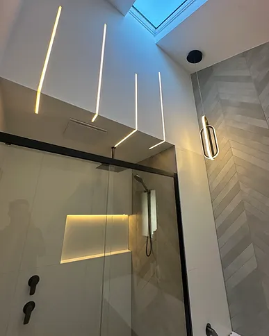 Architectural linear LED ceiling detail