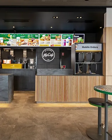 Cafe fitout with lit menu boards