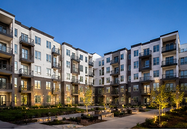 Completed apartment courtyard and common area after janitorial service