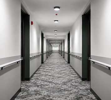 Finished apartment building hallway after construction cleaning