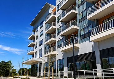 Modern multifamily apartment building