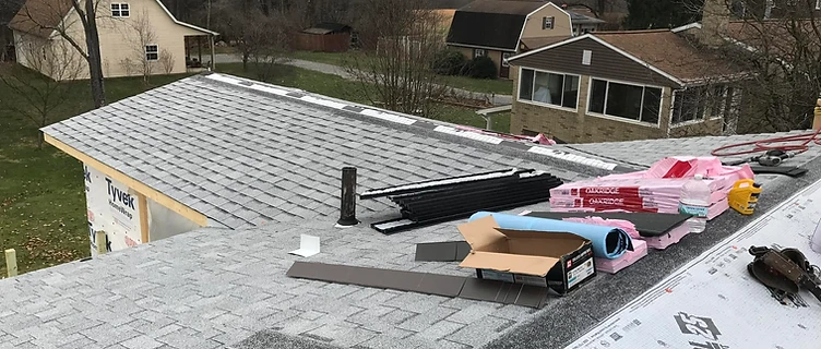Storm damage to a residential roof