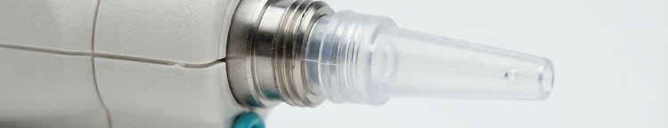 Macro view of ear irrigation equipment and texture