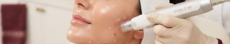 Macro view of facial rejuvenation equipment and texture