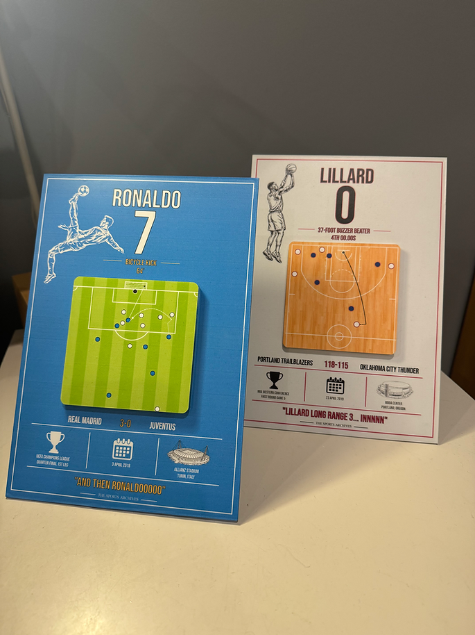 The Sports Archives — raised-relief sports displays