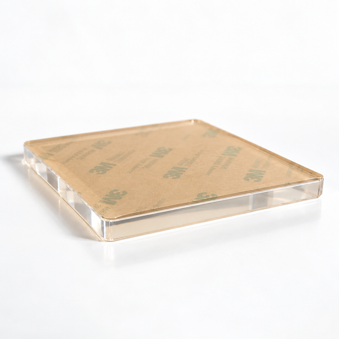 Raised 6mm acrylic — the layered depth behind every Archive