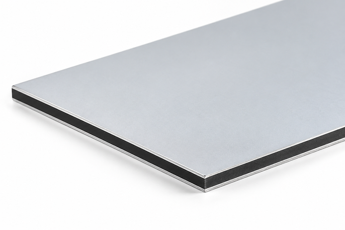 3mm aluminium composite panel — the rigid core of every Archive