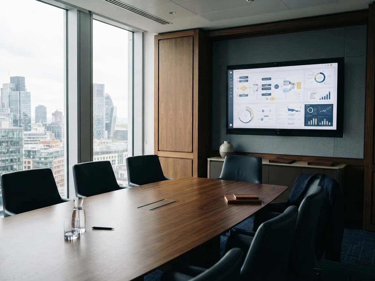 Professional consultancy environment with process flow diagrams
